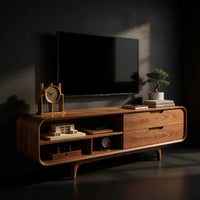 Capsuline TV Console in Hand-Finished Solid Walnut, view 2