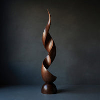 Solid Wood Sculpture Wall Art Handcrafted Organic Contemporary Landscape Office, view 2