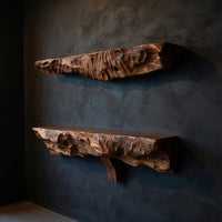 Solid Wood Natural Wood Floating Shelves Artistic Sculptural Shelf Living Room, view 2