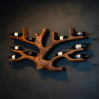 Solid Wood Wine Rack Artistic Holder Wall Home Bar, view 2