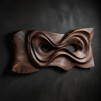 Looping Current Wall Relief, Hand Carved in Walnut, view 2 — view 2