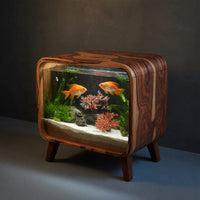 Solid Wood Aquarium Stand Nightstand With Storage Bedroom Living Room Display, view 2