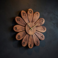Solid Wood Clock Artisan Wall Contemporary Living Space, view 2