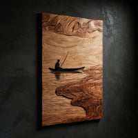 Lone Angler Wall Art for a Quiet Reading Corner, view 2 — view 2