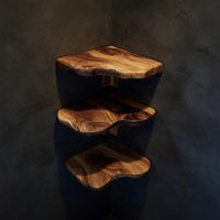 Solid Wood Natural Wood Floating Shelves Solid Corner Shelf Entryway Design, view 2