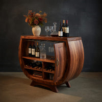 Solid Wood Bar Cabinet Wine With Wine Rack Dining Area, view 2