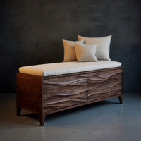 Solid Wood Entryway Storage Bench Carved Home Styles, view 2