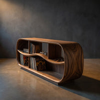 Contemporary Rounded Tv Console For Open Living Space, view 2