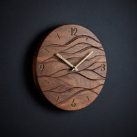 Solid Wood Clock Wave Wall Living Room, II, view 2