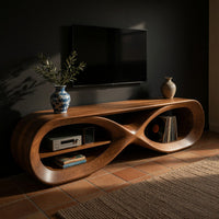 TV Console for a Living Room That Plays Records, view 2