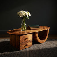 Two Drawers and a Long Breath: Oval Coffee Table, view 2