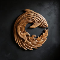 Curled Swell Wave Wall Sculpture in Solid Walnut, view 2 — view 2