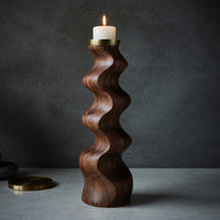 Solid Wood Candle Holder Handcrafted Stand Furniture Accent Display, view 2