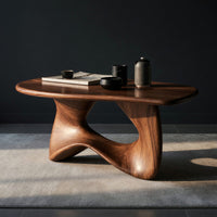 Sculpted Figure-Eight Coffee Table in Solid Hardwood, view 2