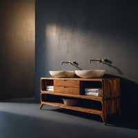 Solid Wood Bathroom Vanity Luxury Two Tier Design, view 2