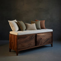Solid Wood Entryway Storage Bench With Minimalist Design Home Interiors, view 2