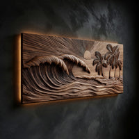 Shoreline Wave Relief for a Bright Coastal Room, view 2 — view 2