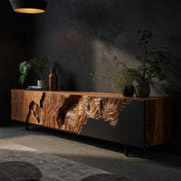 Ridge-Carved Front Media Console, Made to Order, view 2