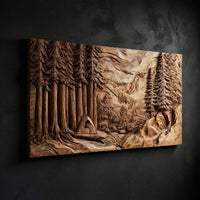 Redwood Camp and Mountain Carved Timber Wall Panel, view 2 — view 2
