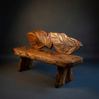 Solid Wood Outdoor Garden Bench Live Edge Solid Entryway, view 2
