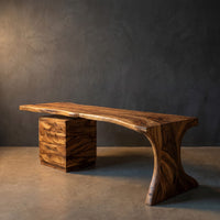 Modern Wooden Desk With Built In Bookshelves For Office Decor, view 2