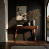 Console Table on Splayed Tapered Legs in Solid Walnut, view 2