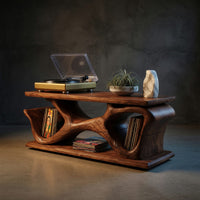 Solid Wood Record Player Stand Scandinavian Display Music Corner, view 2