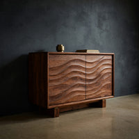 Solid Wood Sideboard Wave Carving Kitchen, view 2