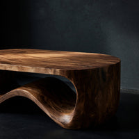 Loopwave Sculptural Hardwood Coffee Table for Living Rooms, view 2