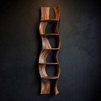 Solid Wood Wall Mounted Shelf Minimalist Bathroom Space Saving, view 2