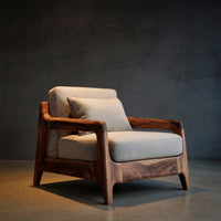 Solid Wood Chair Lounge With Wide Seat Living Room, view 2