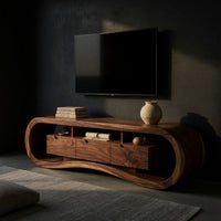 Interlocking Double Curve TV Console with Wave Base, view 2
