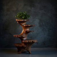 Solid Wood Planters Multi Tier Sculptural Plant Stand Garden, view 2