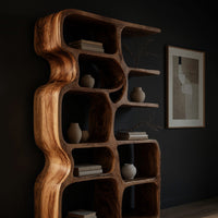 Rounded Cell-Form Bookshelf in Solid Hardwood, view 2