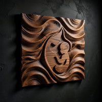 Mother and Child Carved Hardwood Wall Relief Panel, view 2 — view 2
