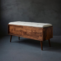 Solid Wood Entryway Storage Bench Hallway, view 2