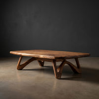 Minimalist Curved Coffee Table For Modern Home, view 2