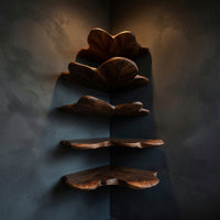 Solid Wood Corner Shelf Leaf Floating Bedroom Wall Decor Display, view 2