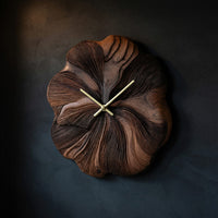 Solid Wood Clock Floral Wall Decor Living Room, view 2