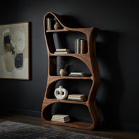 Wave-Silhouette Bookshelf with Deep Curved Alcoves, view 2