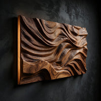 Hushfall Twin Face Wood Wall Sculpture in Deep Relief, view 2 — view 2