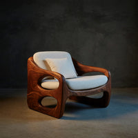 Solid Wood Chair Accent With Rounded Frame Living Room, view 2