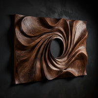 Petalfall Wood Wall Sculpture in Swirled Walnut, view 2 — view 2