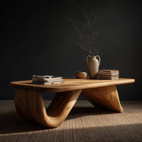 One Wave, Carved Solid Through: A Low Coffee Table, view 2