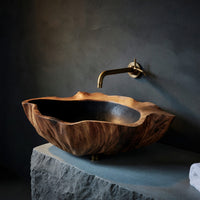 Solid Wood Sink Vanity Wall Mounted Bathroom Sleek Bathroom, view 2