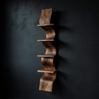 Solid Wood Wall Mounted Shelf Curved Floating Statement Living Room, view 2