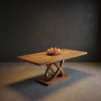 Light Wood Gathering Table For Tropical Dining Room, view 2