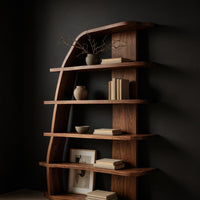 Arched Bookshelf with Sweeping Sail-Cut Side Panel, view 2