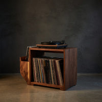 Solid Wood Record Player Stand Storage Cabinet Urban Penthouse, view 2