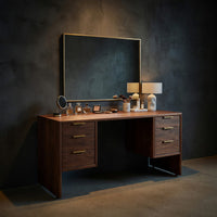 Solid Wood Dressing Table Minimalist Makeup Vanity Desk Personal Beauty Space, view 2